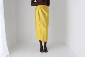 1980s Italian Raw Silk Column Skirt