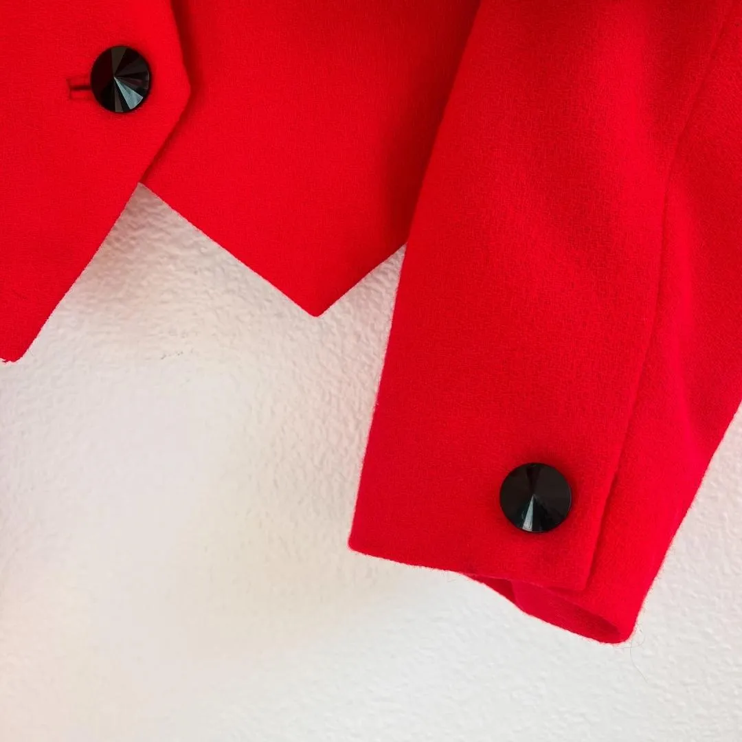 1980s Neiman Marcus Bright Red Buttoned Jacket (M/L)