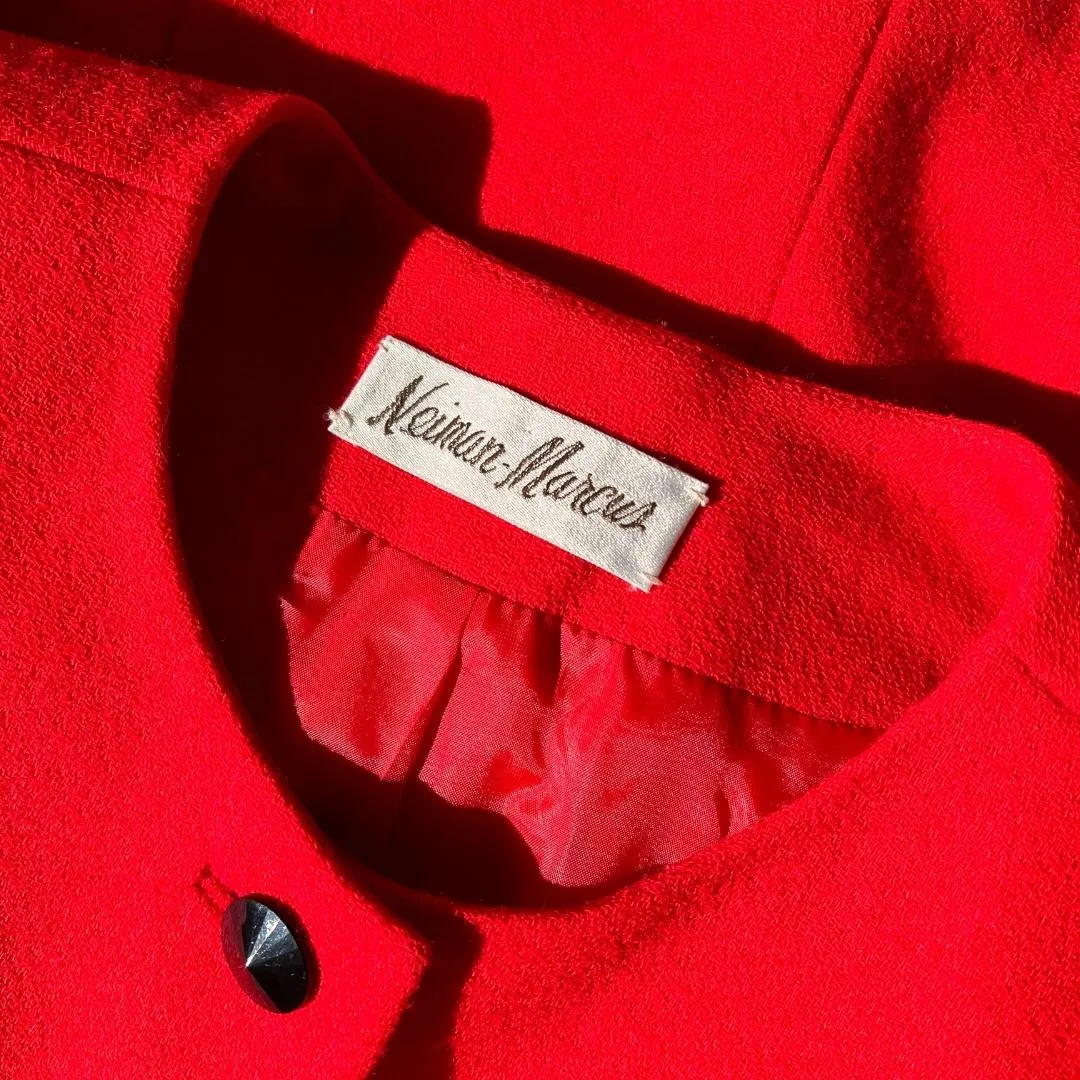 1980s Neiman Marcus Bright Red Buttoned Jacket (M/L)