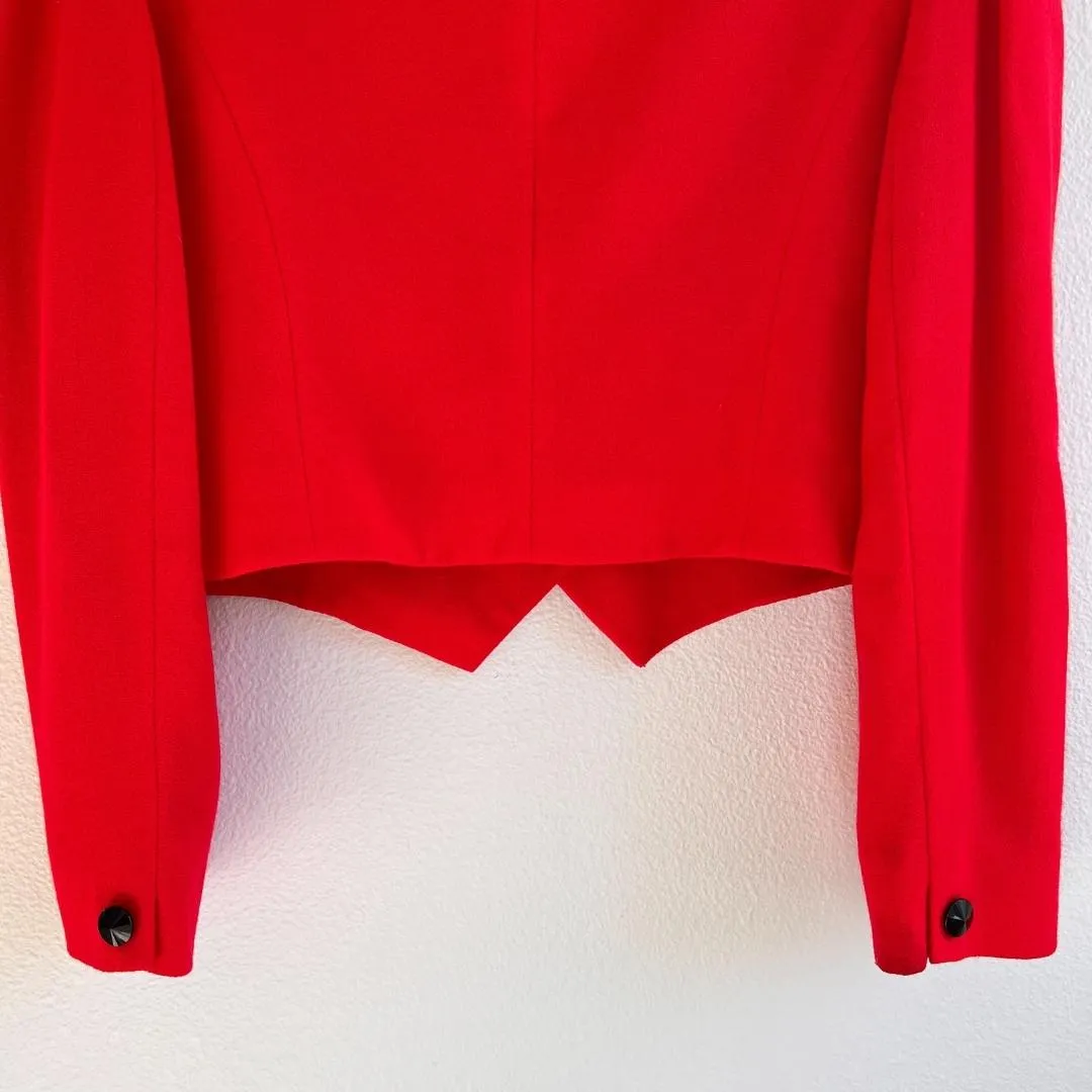 1980s Neiman Marcus Bright Red Buttoned Jacket (M/L)