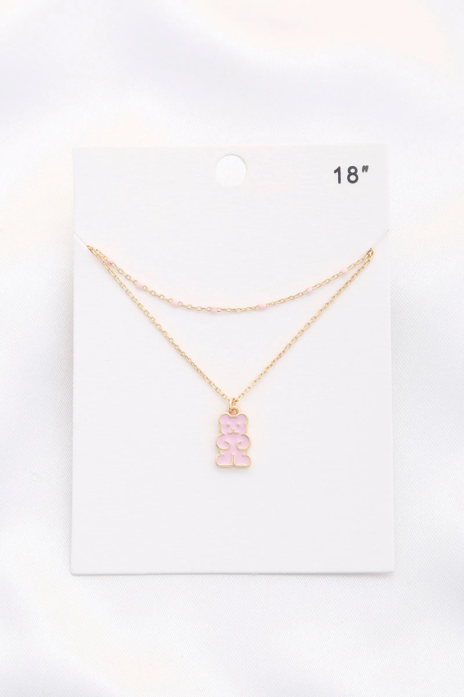 2lyd Teddy Bear Pendant Necklace With Color