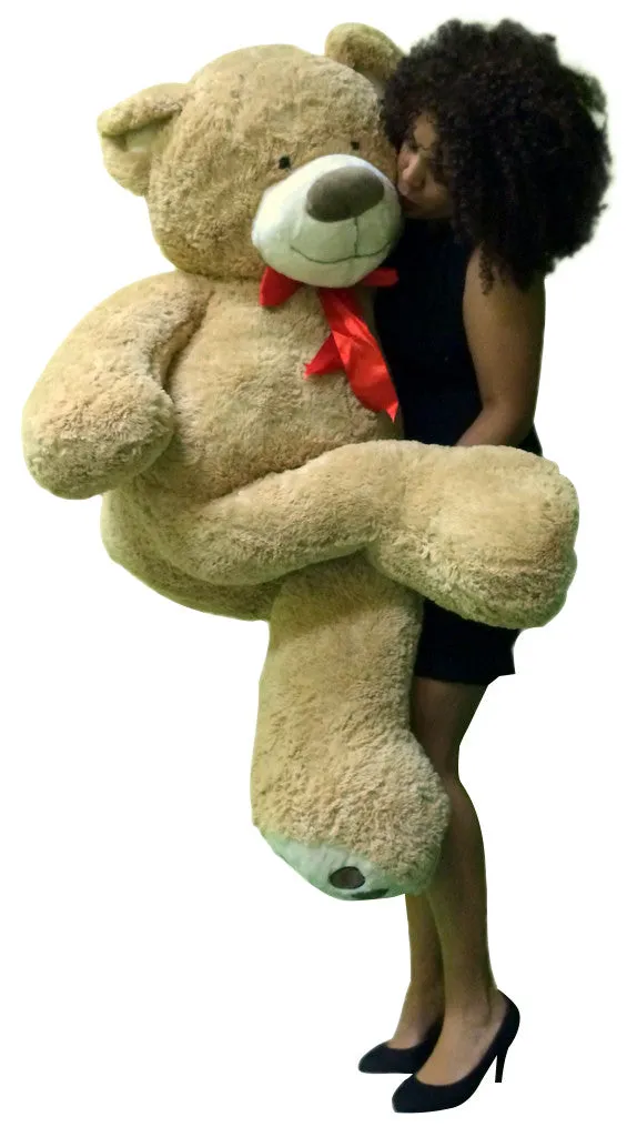 5 Foot Giant Teddy Bear Huge Soft Tan with Bigfoot Paws Giant Stuffed