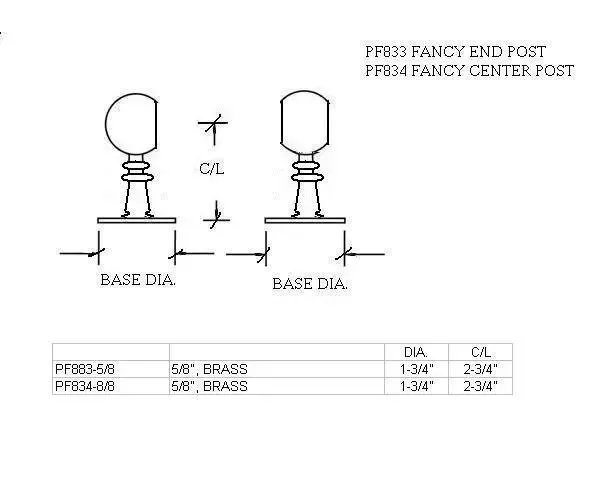 5/8 Fancy End Post For 5/8" Tubing