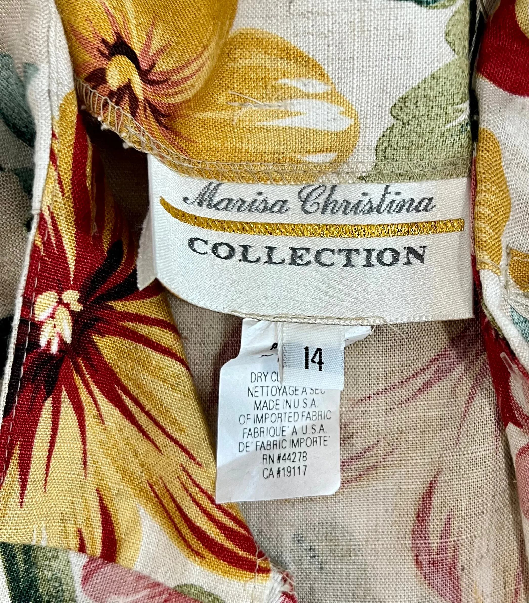 80’s Beige & Yellow Multicolor Flower Maxi Skirt