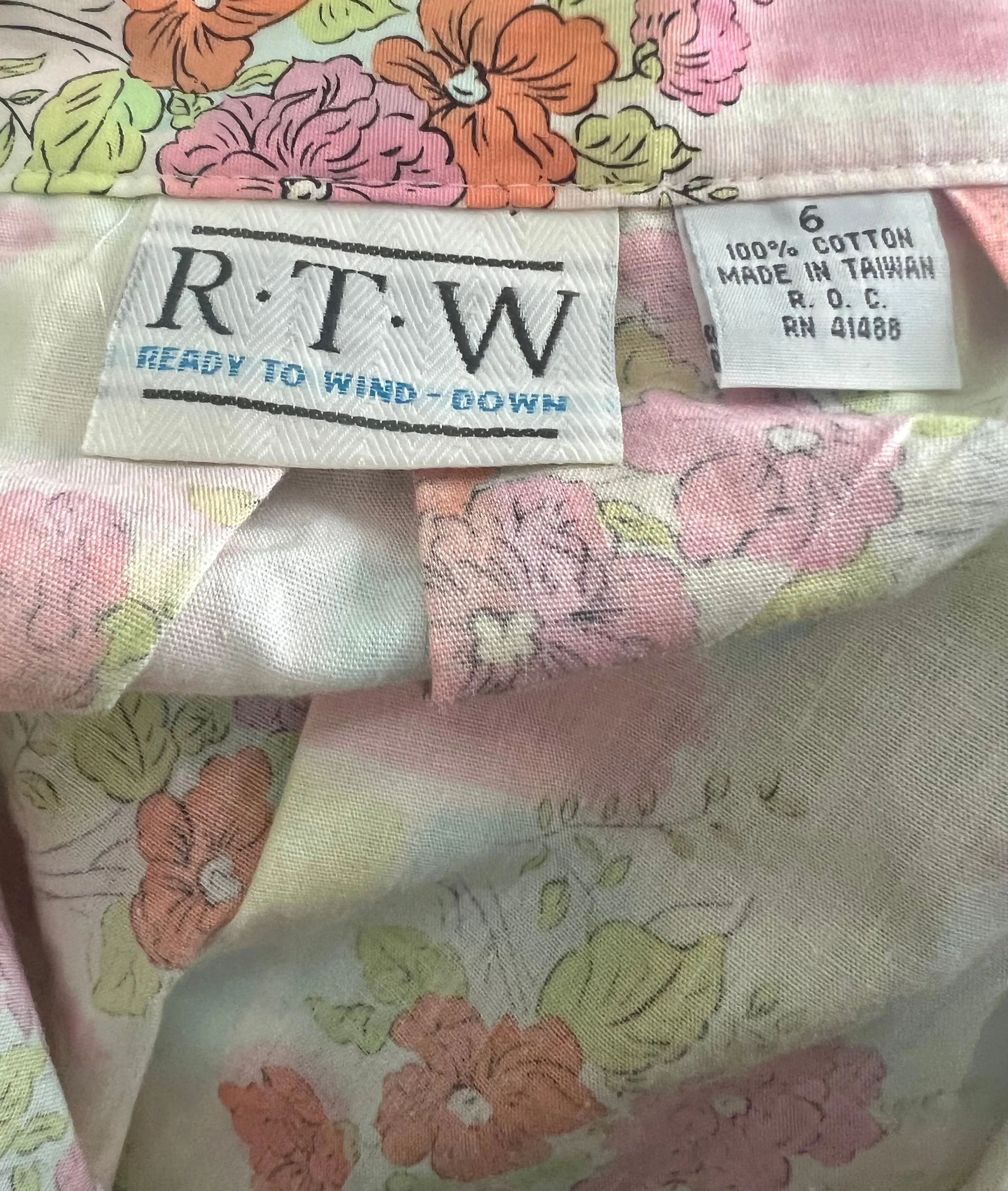 80’s Pink Multicolor Garden Flower Print maxi Skirt