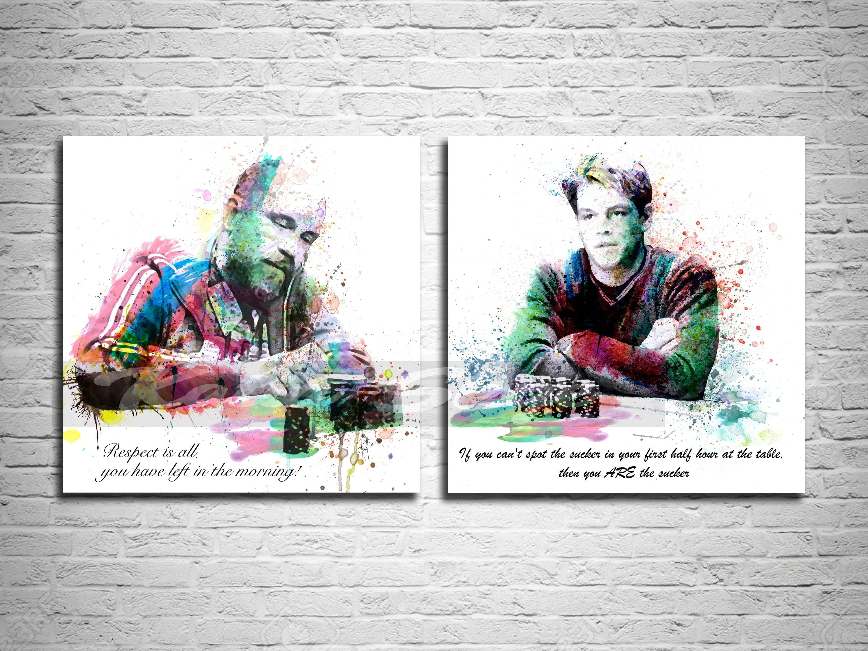 Abstract Poker Canvas Wall Art - Set of 2 - Teddy KGB & Mike McD