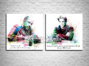 Abstract Poker Canvas Wall Art - Set of 2 - Teddy KGB & Mike McD