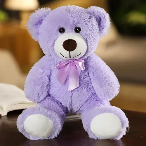 Adorable 35cm Bow Tie Teddy Bear Plush Toy in 7 Vibrant Colors
