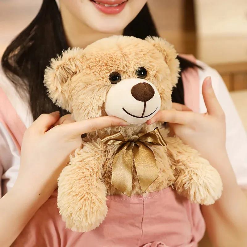 Adorable 35cm Bow Tie Teddy Bear Plush Toy in 7 Vibrant Colors