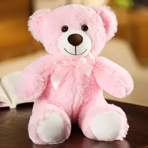 Adorable 35cm Bow Tie Teddy Bear Plush Toy in 7 Vibrant Colors