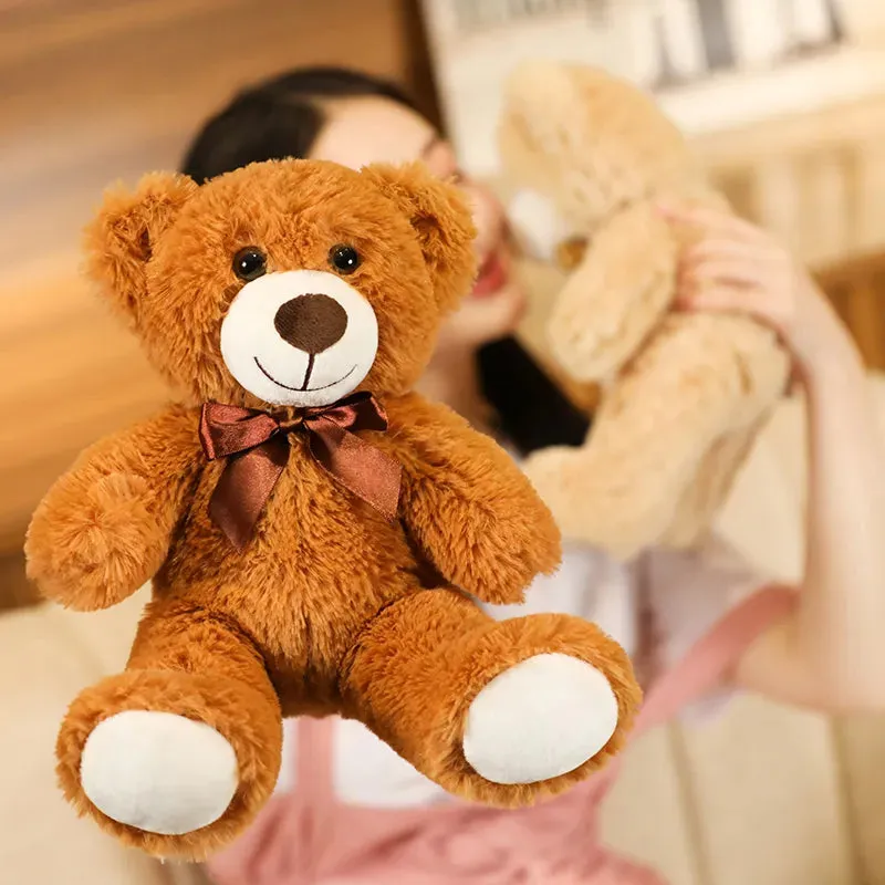 Adorable 35cm Bow Tie Teddy Bear Plush Toy in 7 Vibrant Colors