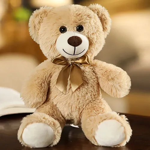 Adorable 35cm Bow Tie Teddy Bear Plush Toy in 7 Vibrant Colors
