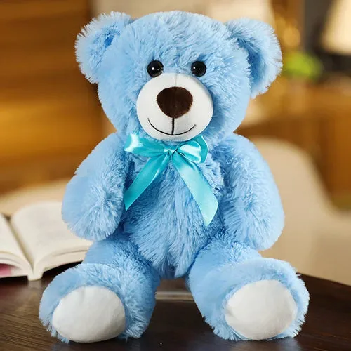 Adorable 35cm Bow Tie Teddy Bear Plush Toy in 7 Vibrant Colors