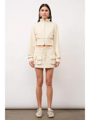 Alicia Cropped 2-Way Zip Up Jacket