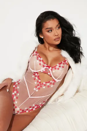 All My Heart Cutout Teddy - Pink