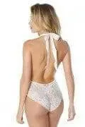 Aria Mesh Plunge Halter Teddy