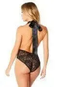 Aria Mesh Plunge Halter Teddy