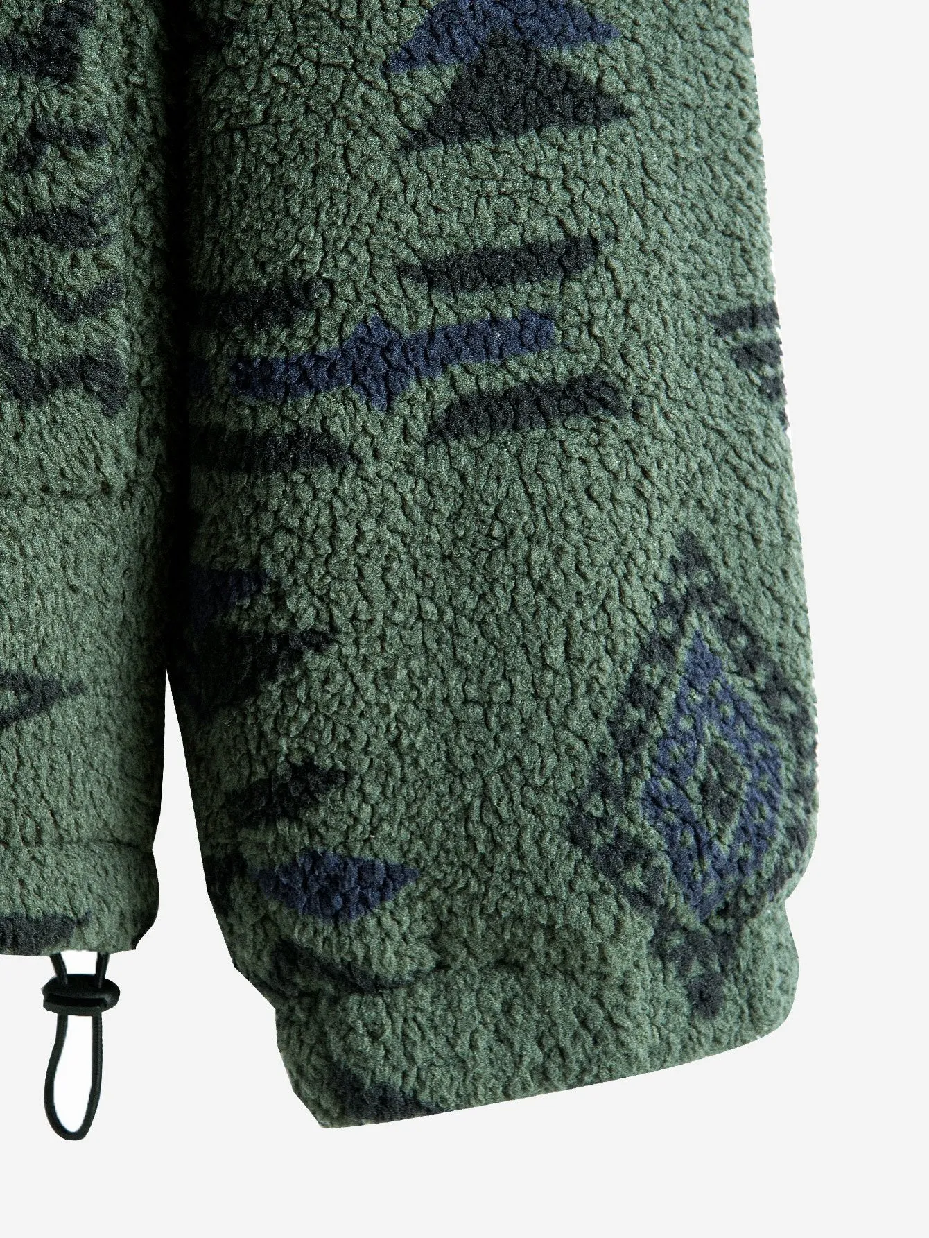 Aztec Print Patchwork Teddy Fleece Coat