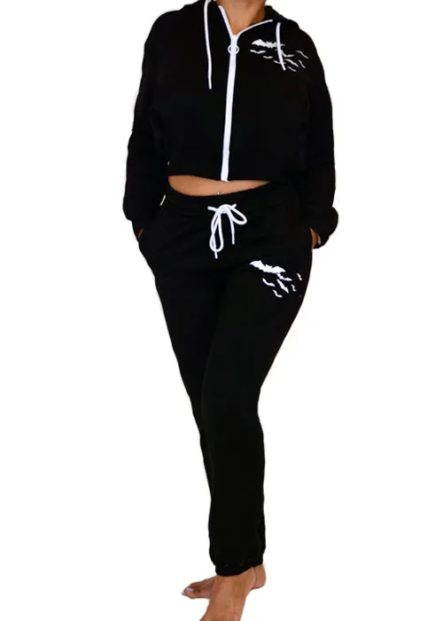 Bat Gang Cropped Zipup Hoodie