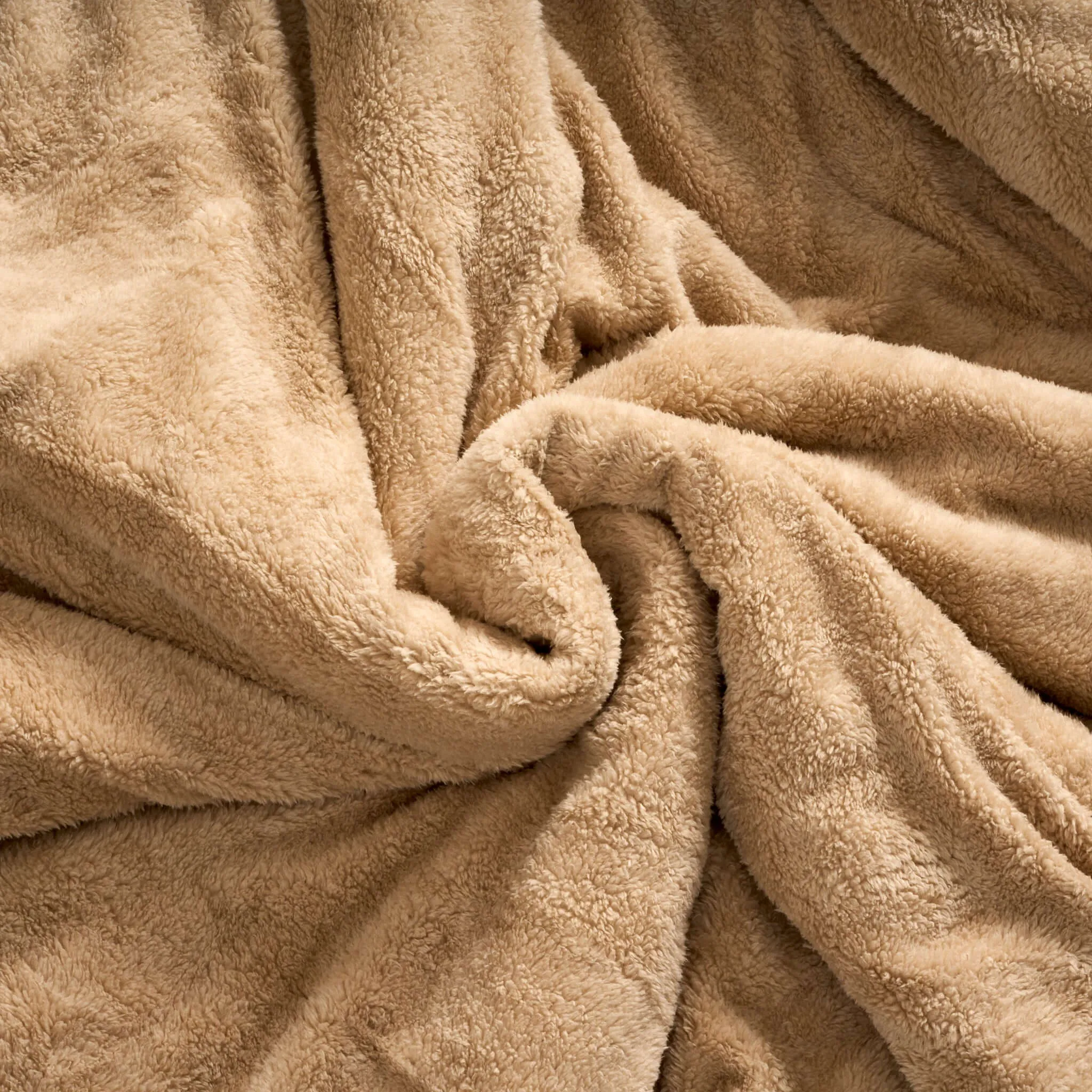 Beige Teddy Fleece Fitted Sheet Super Soft - Hibernate Cosy Collection