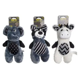 Black & White Plush Teddy Dog Toy - 29cm x 17cm