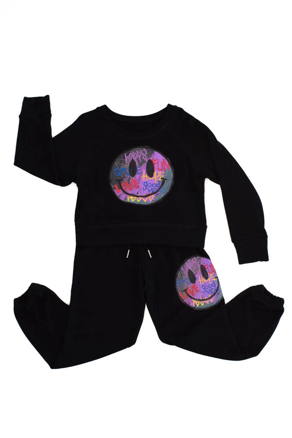*Black Multi Color Smile Brush Sweatpant*