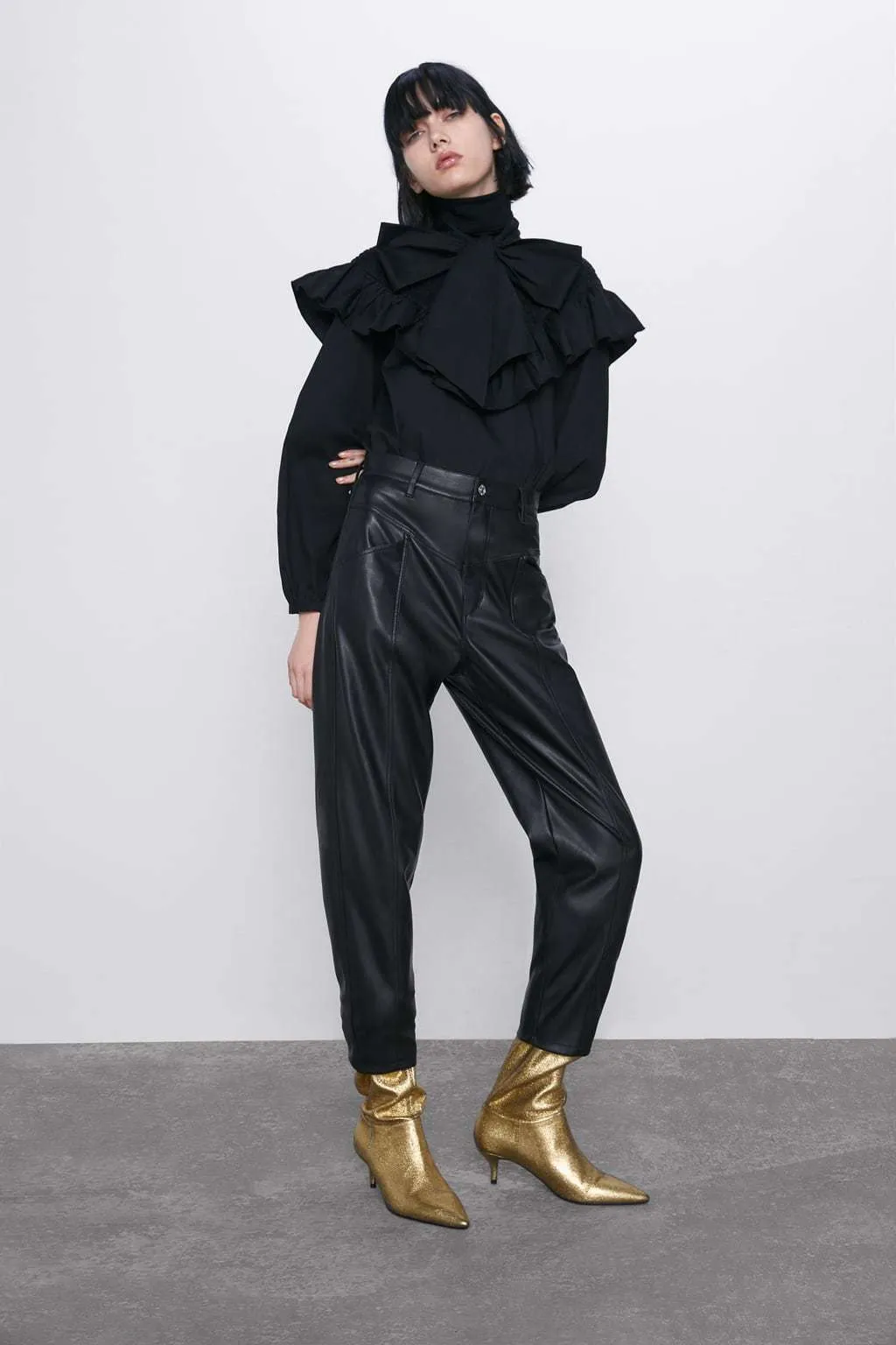 Black PU Leather Pants