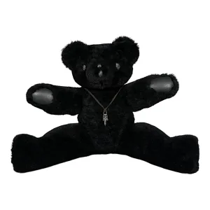 Black Teddy Bear Plush W/ Dagger Necklace