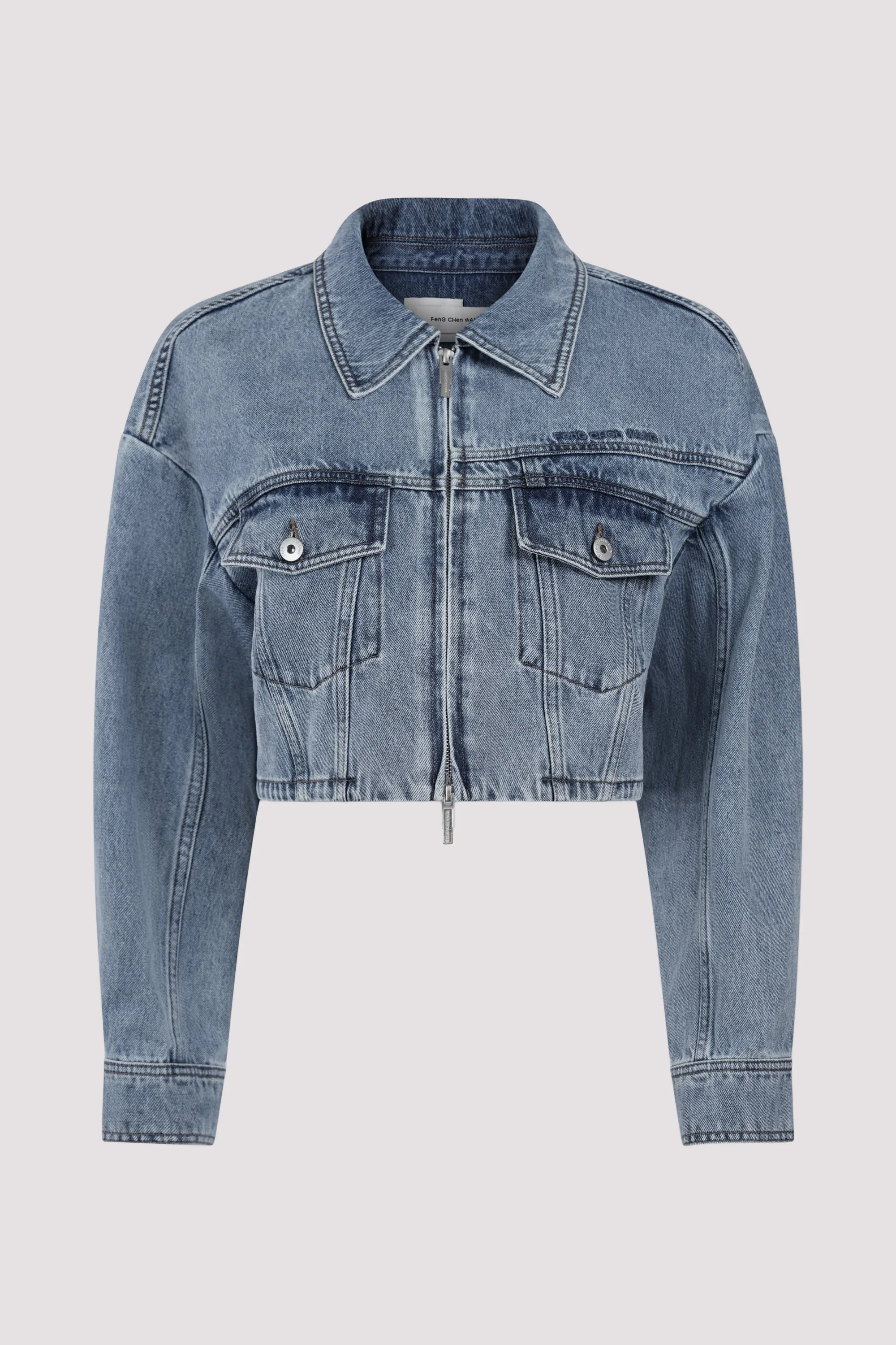 Blue Cropped Denim Jacket