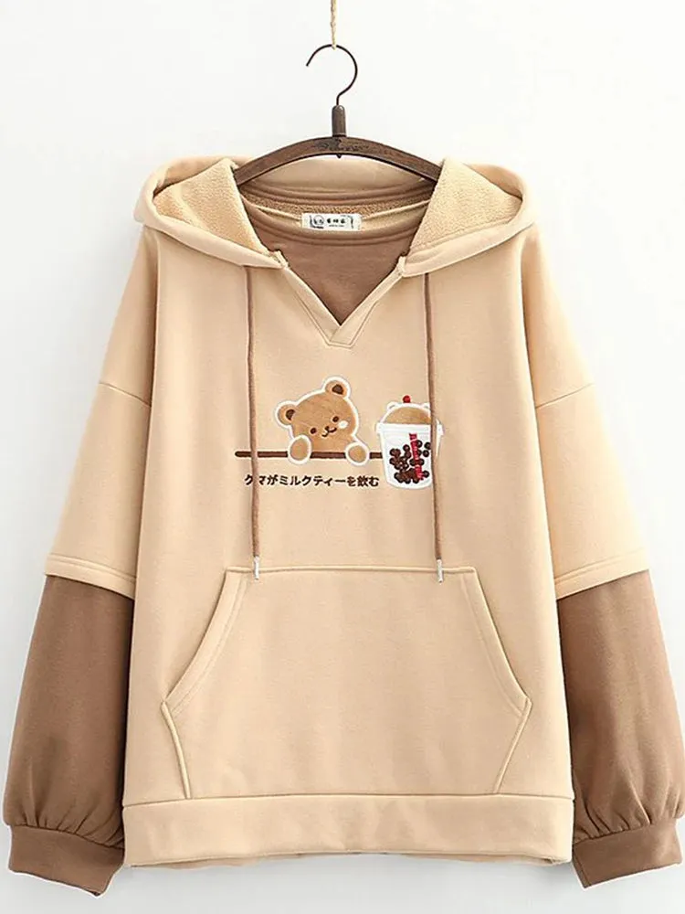 Boba Tea Teddy Bear Hoodie