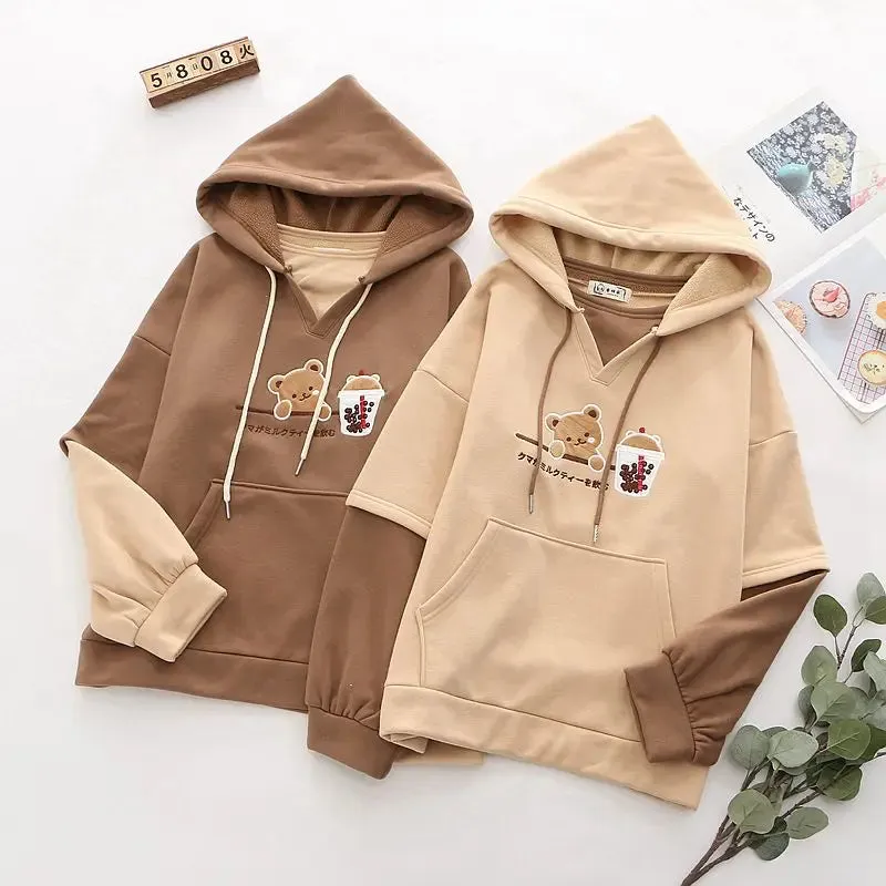 Boba Tea Teddy Bear Hoodie