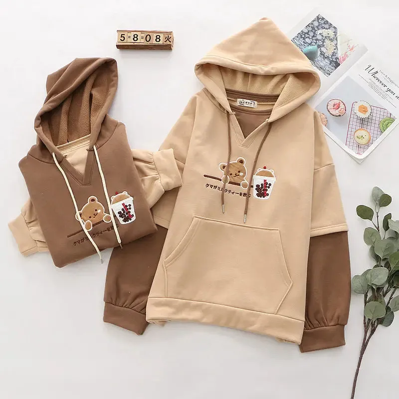 Boba Tea Teddy Bear Hoodie