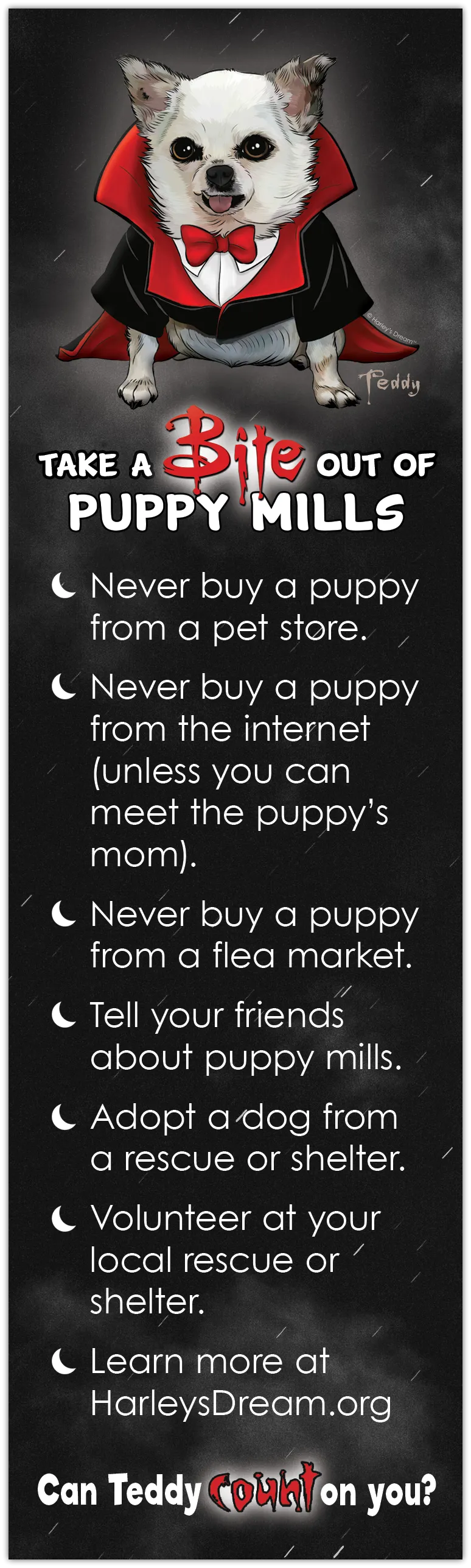 Bookmarks (50 pack) - Take a Bite out of Puppy Mills!