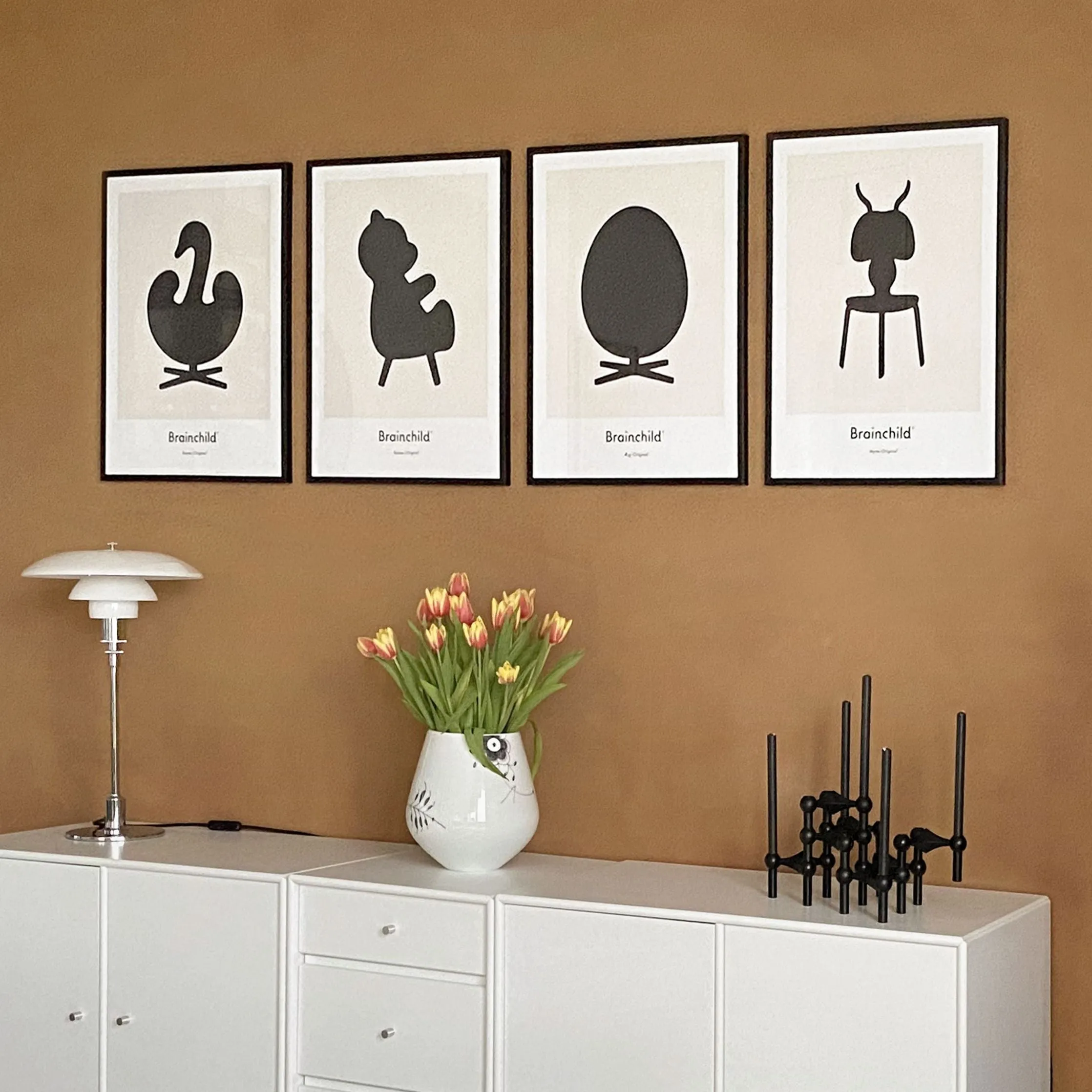 Brainchild Teddy Bear Design Icon Poster Without Frame 50 X70 Cm, Grey