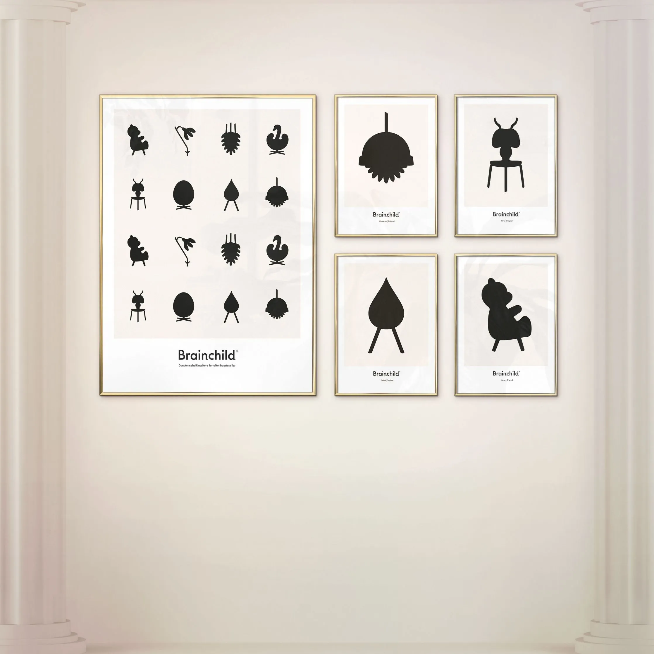 Brainchild Teddy Bear Design Icon Poster Without Frame 50 X70 Cm, Grey