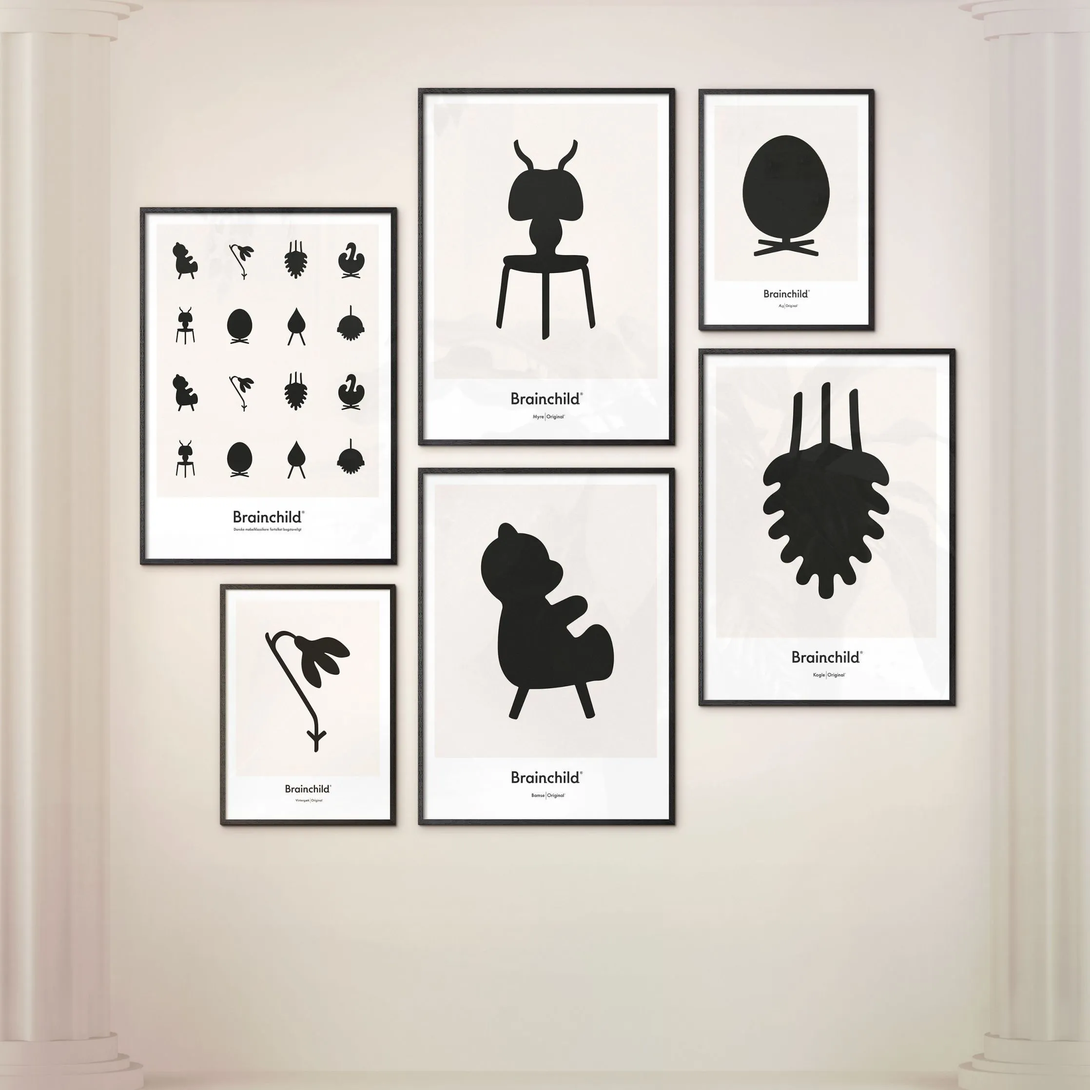 Brainchild Teddy Bear Design Icon Poster Without Frame 50 X70 Cm, Grey