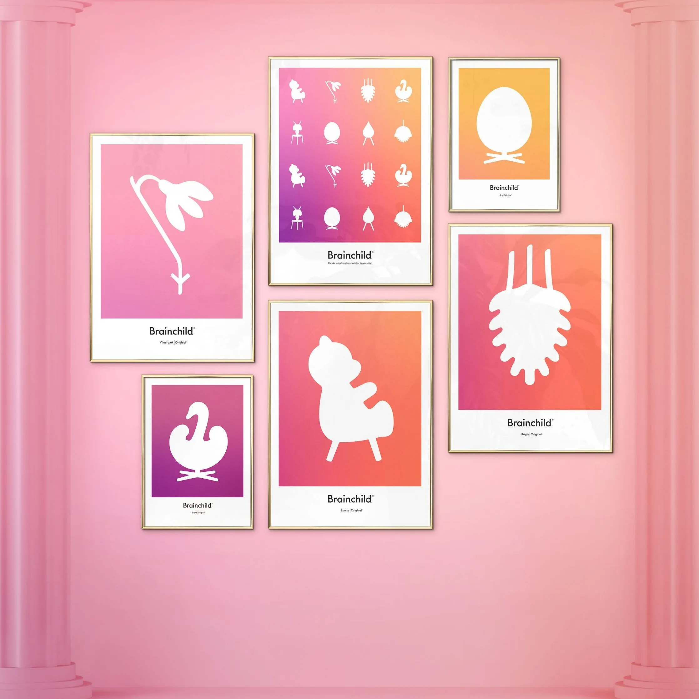 Brainchild Teddy Bear Design Icon Poster Without Frame A5, Orange