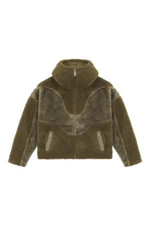 Burnt Olive Basic Fleece Jacket
