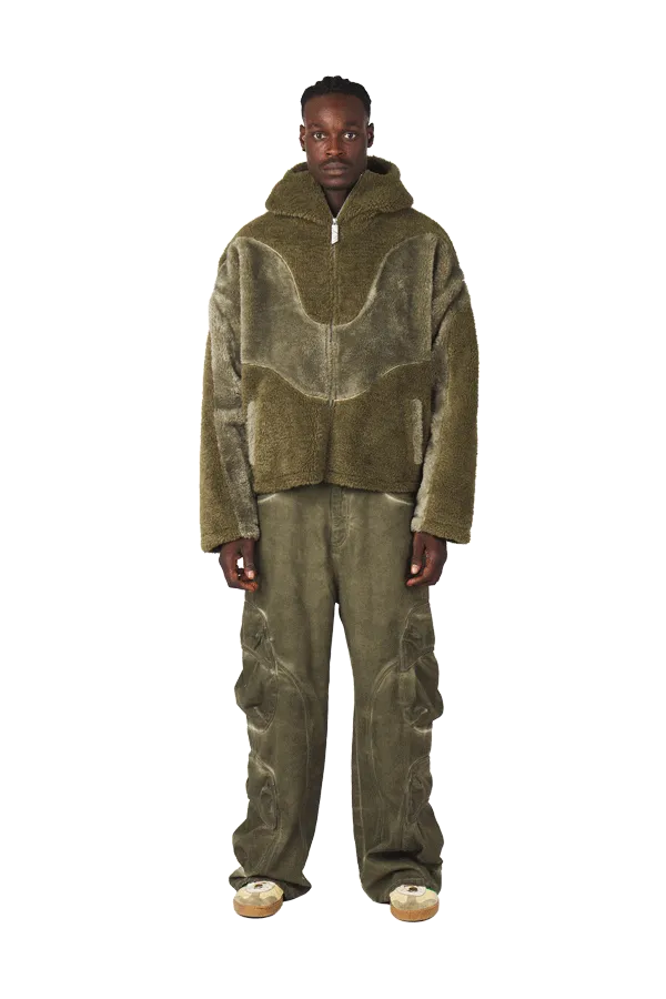 Burnt Olive Basic Fleece Jacket