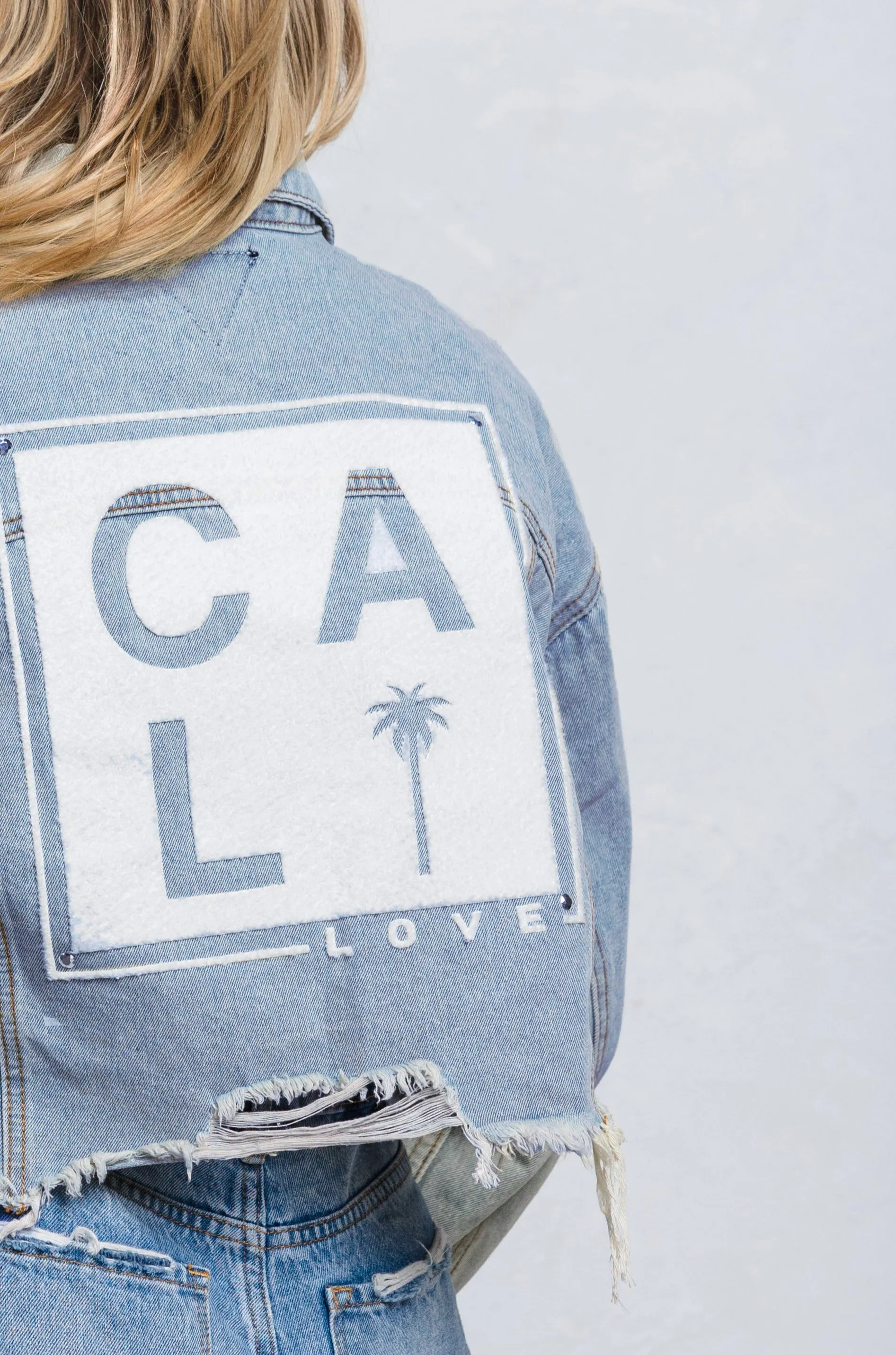 CALI LOVE Crop Denim Jacket