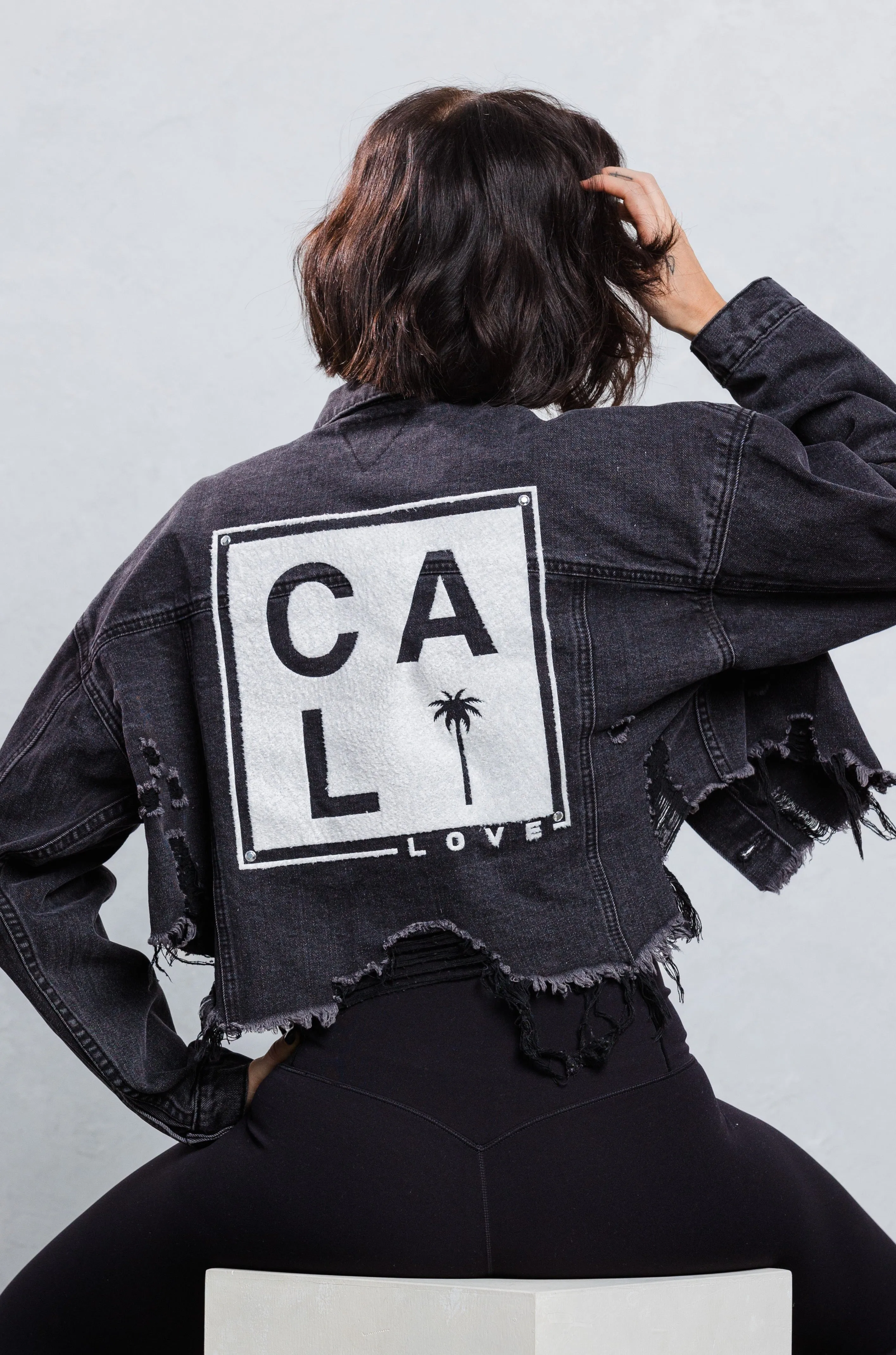 CALI LOVE Crop Denim Jacket