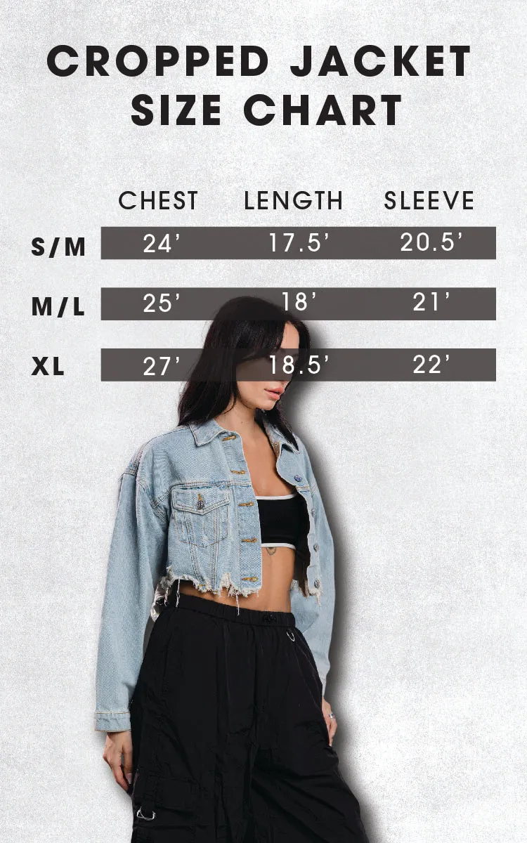 CALI LOVE Crop Denim Jacket