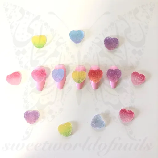 Candy Heart Resin 3D Nail Art / 2pcs