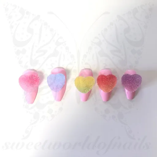 Candy Heart Resin 3D Nail Art / 2pcs