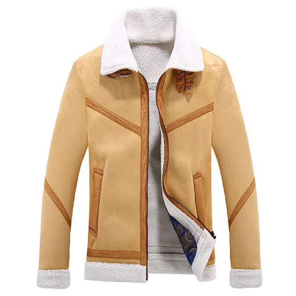 Casual Lapel Collar Thicken Fleece Jacket
