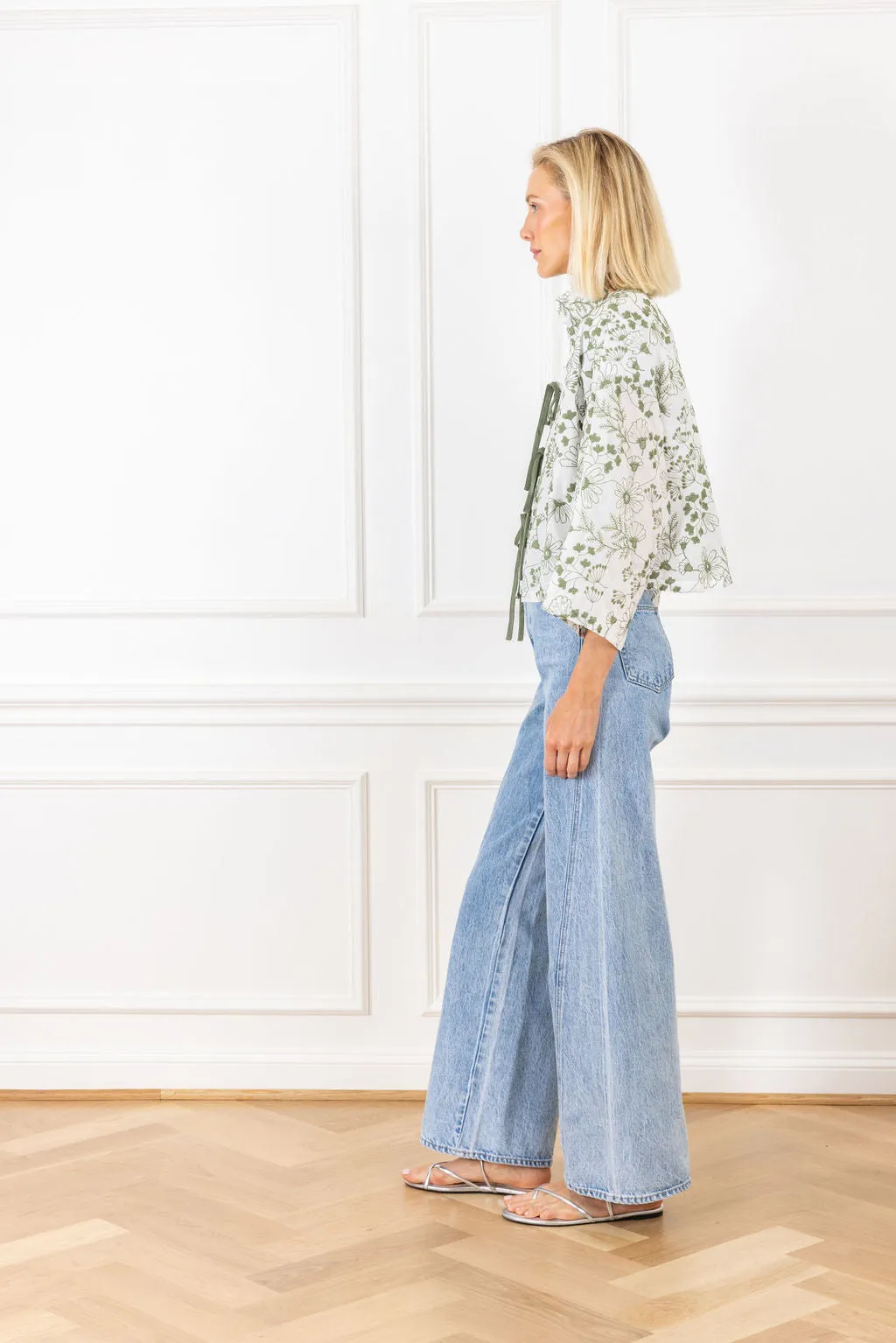Cedar Green Embroidered Cropped Jacket