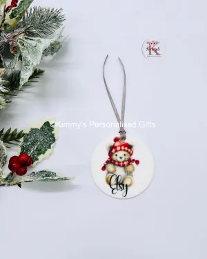 Ceramic 2D Teddy Bear bauble