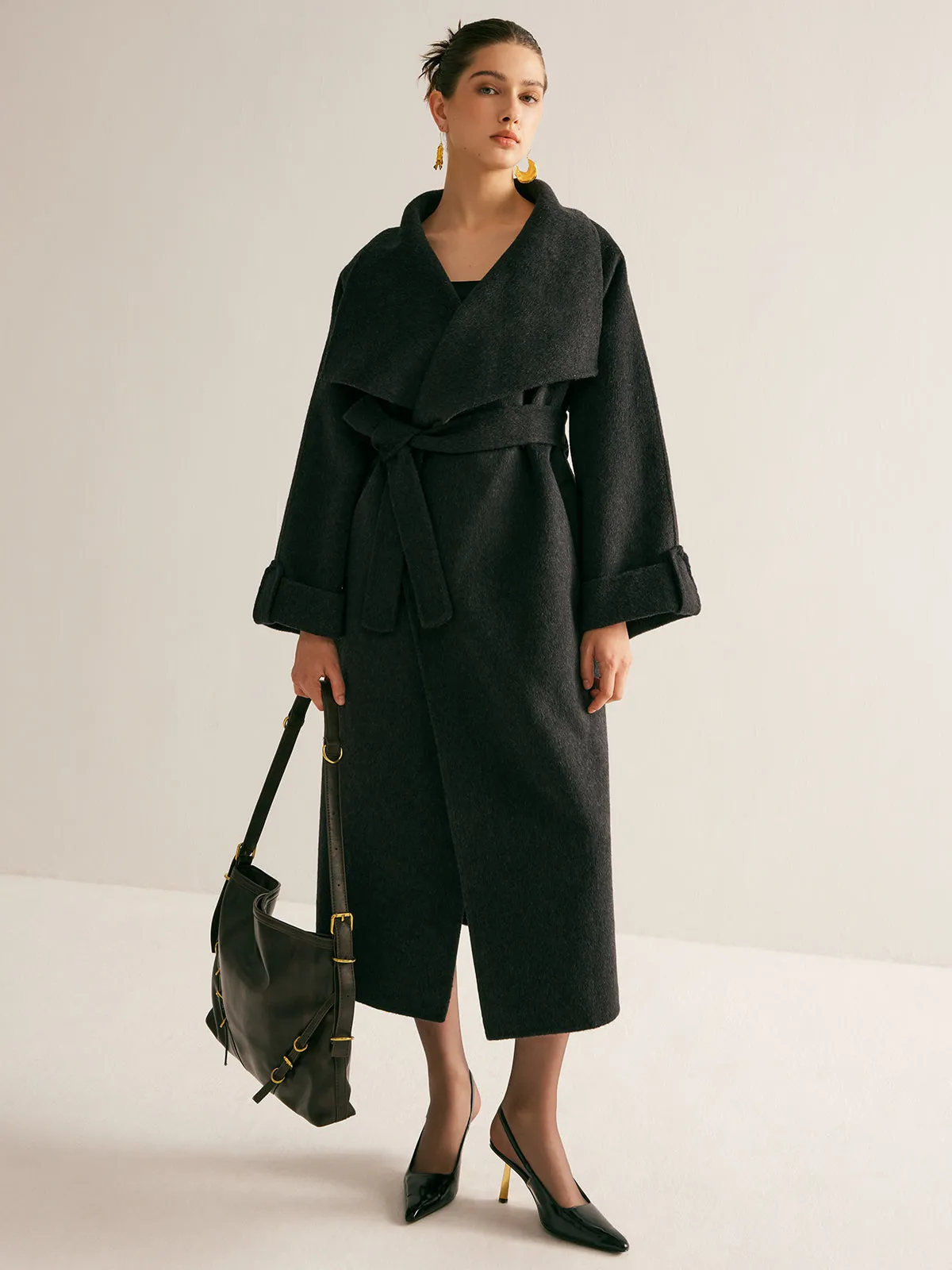 Chicmy-Winter Outfits Christmas Thanksgiving Gift New Year's Eve Outfits Streetwear Fashion Large Collar Belted Wool Long Coat