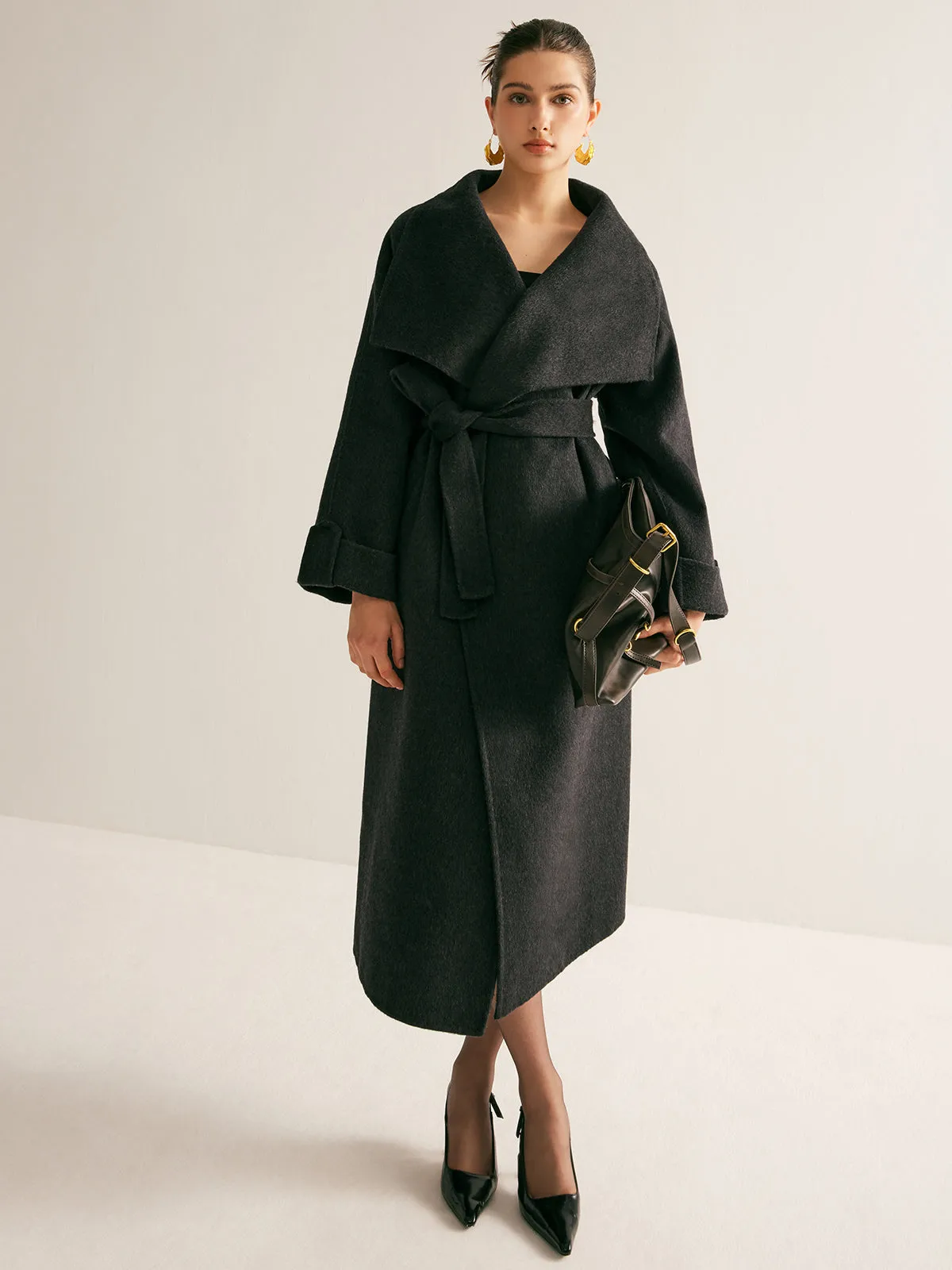 Chicmy-Winter Outfits Christmas Thanksgiving Gift New Year's Eve Outfits Streetwear Fashion Large Collar Belted Wool Long Coat