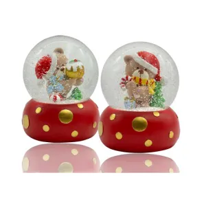 Christmas Teddy & Gifts Led Light Up Waterball - 10cm x 10cm x 14cm